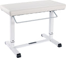K&M 14080 Piano Bench Uplift, White Leatherette, Pneumatic Spring, Height 450-600 mm, Height Adjustable by Built-In Pneumatic Springs, Easy-To-Use Adjustment Handle, Steel