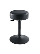 K&M 14092 Piano Stool Pneumatic Lift - Round, Black Leatherette, 2-Piece Folding Design, Pneumatic Spring, Height 480-610 mm, Steel