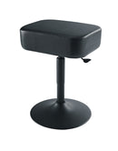 K&M 14093 Piano Stool Pneumatic Lift - Square, Black Leatherette, 2-Piece Folding Design, Pneumatic Spring, Height 480-610 mm, Steel