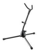 K&M 14300 Saxophone Stand, Black, Height 485 mm, Fiberglass Reinforced Plastic Base, Flexible Upper Support Arm, Steel