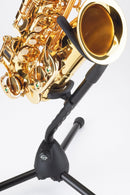 K&M 14300 Saxophone Stand, Black, Height 485 mm, Fiberglass Reinforced Plastic Base, Flexible Upper Support Arm, Steel