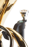K&M 149/2 Tenor Horn Stand, Black, 2-Piece Folding Design, Height 620-1,050 mm, With Integrated Mouth Piece Holder, One-Piece Item Folds to a Small Size, Steel