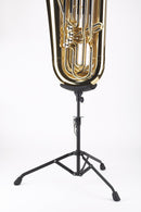 K&M 14950 Tuba Performer Stand, Black, 2-Piece Folding Design, Height 450-800 mm, Max Load 10 kg, Suitable for Playing in an Sitting Position, With Safety Pin, Steel