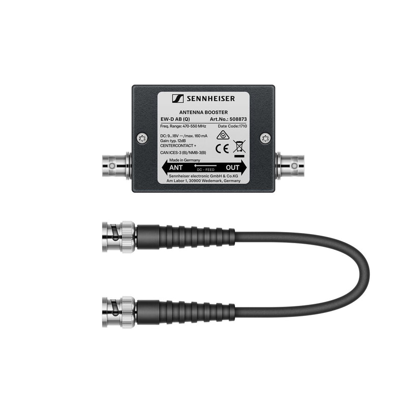 SENNHEISER EW-D AB (R) Inline antenna booster, +10 dB gain, BNC connectors, frequency range (520-608 MHz)