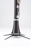 K&M 15222 Clarinet Stand, Black, Height 178 mm, With Felt Ring, Plastic Peg, Zinc Die-Cast Legs