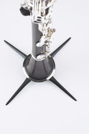 K&M 15222 Clarinet Stand, Black, Height 178 mm, With Felt Ring, Plastic Peg, Zinc Die-Cast Legs