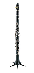 K&M 15228 Clarinet Stand, Black, Height 126 mm, Plastic Peg, Zinc Die-Cast Legs