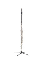 K&M 15232 Flute Stand, Black, Height 155 mm, The Stand Fits in Almost Every Pocket When Folded, Plastic Peg, Zinc Die-Cast Legs