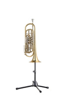 K&M 15239 Bass Trumpet/Flugelhorn Stand, Black, 2-Piece Folding Design, Height 480-700 mm, Steel