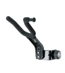 K&M 15580 Violin Holder, Black, High Quality Flocking Cover, With Holder for Bow, Plastic Yoke, Steel Clamp