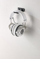 K&M 16311 Headphone Wall Holder, Black, Height 31 mm, For One Standard Headphone and 2 In-Ear Headphones, Screws and Anchors Included, Steel