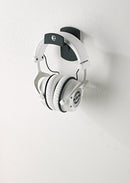K&M 16312 Headphone Wall Holder, Black, Height 95 mm, Screws and Anchors Included, Plastic