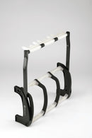 K&M 17513 Three Guitar Stand Guardian 3, Translucent, Height 700 mm, Protective Bars Prevent Damage from Bumps or Knocking, Additional Slots for Electric Guitars, Plastic