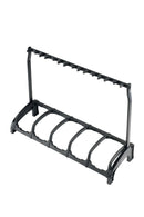 K&M 17515 Five Guitar Stand Guardian 5, Black, Height 700 mm, Protective Bars Prevent Damage from Bumps or Knocking, Additional Slots for Electric Guitars, Plastic