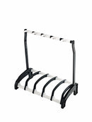 K&M 17525 Five E-Guitar Stand Guardian 5, Translucent, Height 700 mm, Protective Bars Prevent Damage from Bumps or Knocking, Holds the Guitar's Neck Without Touching the Strings, Plastic