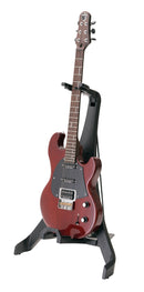 K&M 17650 Guitar Stand Carlos, Black, Height 760 mm, Folds Flat, Functional Neck Lock (Security Lock), Plastic