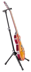 K&M 17670 Guitar Stand Memphis Pro, Black, 2-Piece Folding Design, Height 550-1,000 mm, Folds Small, Patented Flexible Hooking-In and Clamping System, Steel