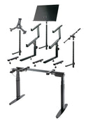 K&M 18800 Table-Style Keyboard Stand Omega-E, Black, Keyboard Table, Electric Motor, Height 597-1,257 mm, Max Load 80 kg, Continuous Height Adjustment, Up to Four Different Heights Can Be Pre-Set