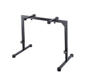 K&M 18810 Table-Style Keyboard Stand Omega, Black, Keyboard Table, Spring-Loaded Clamping Knobs, Height 600-1,020 mm, Max Load 80 kg, Levelling End Cap to Stabilize the Stand on Uneven Surfaces