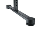 K&M 18810 Table-Style Keyboard Stand Omega, Black, Keyboard Table, Spring-Loaded Clamping Knobs, Height 600-1,020 mm, Max Load 80 kg, Levelling End Cap to Stabilize the Stand on Uneven Surfaces
