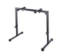 K&M 18810 Table-Style Keyboard Stand Omega, Black, Keyboard Table, Spring-Loaded Clamping Knobs, Height 600-1,020 mm, Max Load 80 kg, Levelling End Cap to Stabilize the Stand on Uneven Surfaces