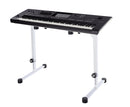 K&M 18810 Table-Style Keyboard Stand Omega, Pure White, Keyboard Table, Spring-Loaded Clamping Knobs, Height 600-1,020 mm, Max Load 80 kg, Levelling End Cap to Stabilize the Stand on Uneven Surfaces