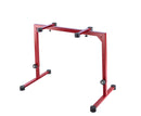 K&M 18810 Table-Style Keyboard Stand Omega, Red, Keyboard Table, Spring-Loaded Clamping Knobs, Height 600-1,020 mm, Max Load 80 kg, Levelling End Cap to Stabilize the Stand on Uneven Surfaces