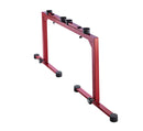 K&M 18810 Table-Style Keyboard Stand Omega, Red, Keyboard Table, Spring-Loaded Clamping Knobs, Height 600-1,020 mm, Max Load 80 kg, Levelling End Cap to Stabilize the Stand on Uneven Surfaces