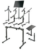 K&M 18820 Table-Style Keyboard Stand Omega Pro, Black, Keyboard Table, Spring-Loaded Clamping Knobs, Height 600-1,020 mm, Max Load 80 kg, Fully Collapsible