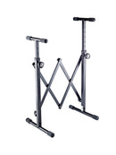 K&M 18826 Equipment Stand, Black, Keyboard Table, Height 595-1,015 mm, Max Load 50 kg, Suitable for Mixer, Monitor, Keyboard or Amplifier, Steel