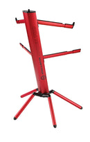 K&M 18860 Keyboard Stand Spider Pro, Red Anodized, Column Stand, Height 1,310 mm, Max Load 105 kg, With a 3/8" or 5/8" Threaded Connector for Microphone Boom, Cable Management, Aluminum