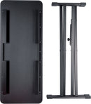 K&M 18900 Keyboard Stand with Tabletop, Black, Double-Braced X-Stand, Height 435-920 mm, Max Load 50 kg, Steel Stand, Tabletop MDF