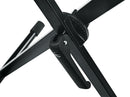 K&M 18933 Keyboard Stand, Black, X-Stand, Height 590-945 mm, Max Load 50 kg, Suitable for Stage Pianos, Steel