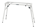 K&M 18953 Table-Style Stage Piano Stand, Pure White, Keyboard Table, Height 600-1,000 mm, Max Load 80 kg, Heavy-Duty Stand, Individual Height-Adjustment for Each Leg, Steel