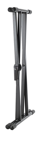 K&M 18997 Keyboard Stand Aluminum, Black, Double-Braced X-Stand, Height 594-946 mm, Max Load 50 kg, Extremely Lightweight