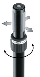 K&M 19674 Speaker Tilt Connector Ring Lock, Black, Height 300 mm, Max Load 25 kg, Patented Expanding Mandrel System Ring Lock, Vibration-Free Connection Due to Moveable Plastic Splints, Steel