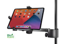 K&M 19743 Tablet PC Holder Biobased, Black, Height 158-280 mm, Also Suitable for Tablets in Cases or Protective Covers, Can Also Be Screwed on to 3/8" Thread Connectors, Bio-Based Plastic, Steel