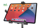 K&M 19744 Tablet PC Stand Holder Biobased, Black, Height 158-280 mm, Also Suitable for Tablets in Cases or Protective Covers, Freely Rotates 90°, Bio-Based Plastic