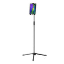 K&M 19767 Tablet PC Stand Biobased, Black, 2-Piece Folding Design, Clutch, Height 155-307 mm, Max Load 1 kg, Also Suitable for Tablets in Cases or Protective Covers, Not Rotatable