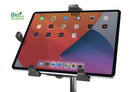 K&M 19775 Tablet PC Stand Biobased, Black, 3-Piece Folding Design, Non-Scratching Locking Screws, Height 158-280 mm, Max Load 1 kg, Also Suitable for Tablets in Cases or Protective Covers