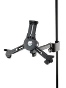 K&M 19791 Tablet PC Holder Clamp on, Black, Height 128-232 mm, To Be Attached to Tubes up to 30 mm Diameter, Plastic, Steel