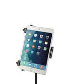 K&M 19795 Tablet PC Stand Holder, Black, Height 102-189 mm, To Be Screwed on to 3/8" Threaded Bolts, Freely Rotates 90°, Plastic
