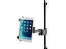 K&M 19796 Tablet PC Holder Clamp on, Black, Height 102-189 mm, To Be Attached to Tubes up to 30 mm Diameter, Plastic, Steel