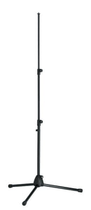 K&M 199 Microphone Stand, Black, 3-Piece Folding Design, Non-Scratching Locking Screws, Height 625-1,480 mm, Plastic Base, Folds Very Small, Steel