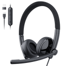 EMEET GeniusCall HS50, On-Ear ENC Headset with 270 Degree Rotatable Noise-Cancelling Boom Mic, In-Line Controls with One-Click Mute, Soft Foam Earpads and USB-C with USB-A Adapter