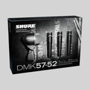 Shure DMK57-52, Drum Microphone Kit, includes 3 SM57 Microphones, one Beta 52A Microphone, three A56D Drum-mounting Systems, and a Carrying Case