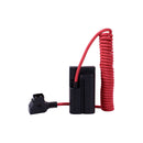 Blackhawk D-TAP to Sony L-Series NP-F Dummy Battery Cable, Coiled 16 inch to 36 inch, Voltage-Regulated 8V Output with DC Out Port, Red
