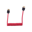 Blackhawk Full HDMI Cable, Coiled 12 inch to 24 inch, High-Speed HDMI Type-A Male to Male, 4K 60hz and 3D, Nylon Braided, Red