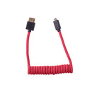 Blackhawk Coiled Micro HDMI to Full HDMI Cable, 12 inch to 24 inch, Micro-HDMI Type-D Male to Full HDMI Type-A Male, 4K 60hz and 3D, Nylon Braided, Red