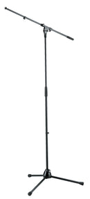 K&M 210/2 Microphone Stand, Black, 2-Piece Folding Design, Clutch, Height 900-1,605 mm, The Industry Standard, Stable and Sturdy, Steel